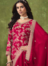 Rani Embroidered Dola Silk Pakistani Palazzo Salwar Suit